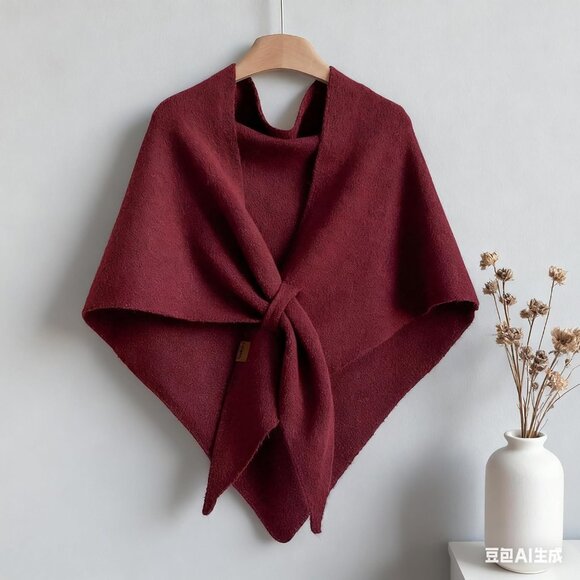 Chic Knotted Shawl Wrap for Women - Fashionable Lightweight Scarf in Khaki - Picture 2 of 7